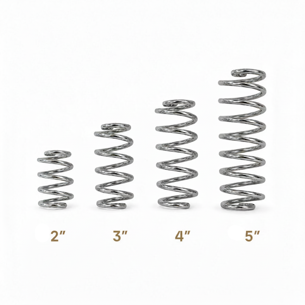 Straight Barrel Seat Springs for Solo Seats - Chrome - Range of Sizes