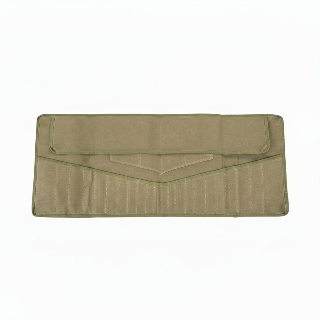 VINTAGE TOOL ROLL - HEAVY DUTY WAXED CANVAS WITH 26 POCKETS